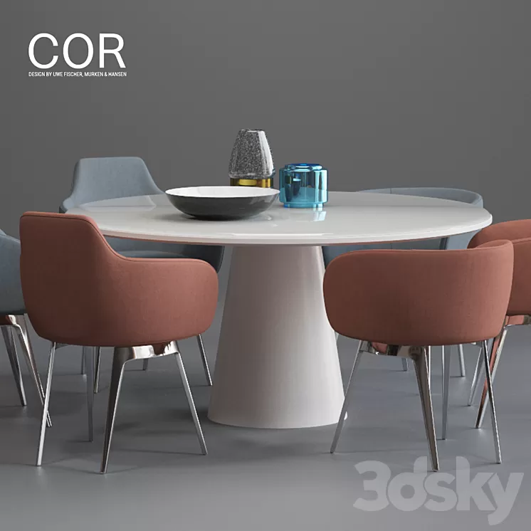 COR Roc chair and Conic Table 3D Model