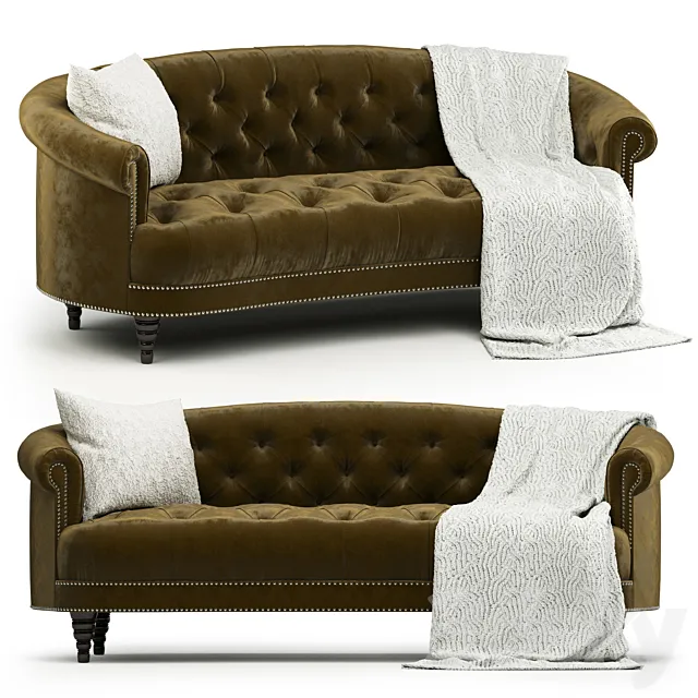 Corbyn Rolled Arm Chesterfield sofa 3D Model