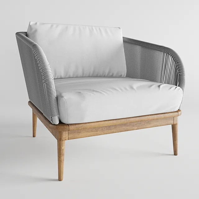 Corded Weave Outdoor Lounge Chair West elm 3D Model