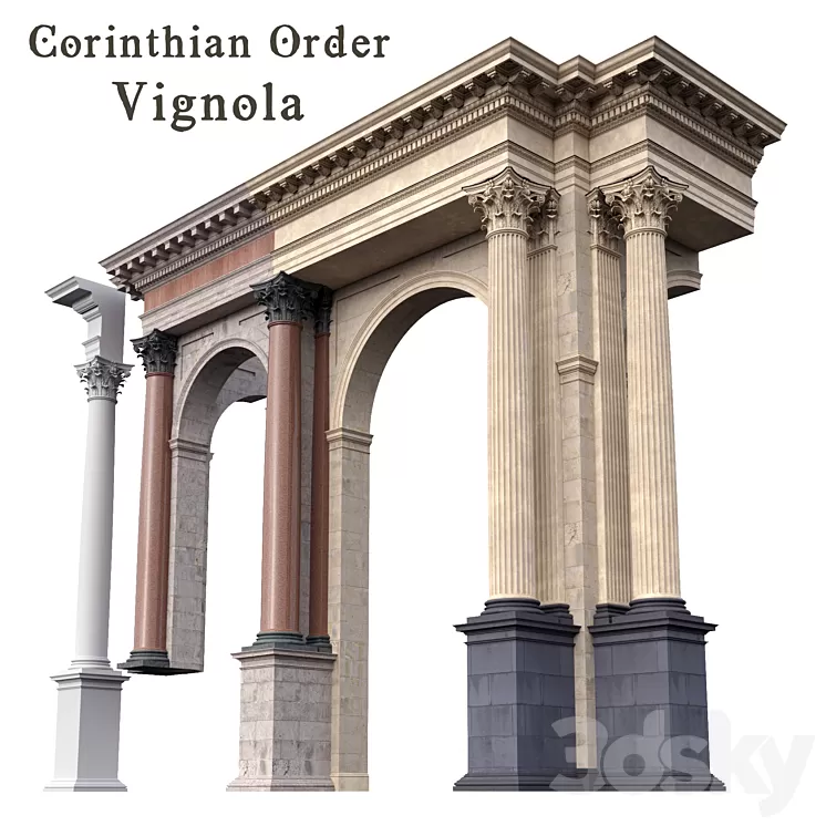 Corinthian Order Vignola Column 3D Model