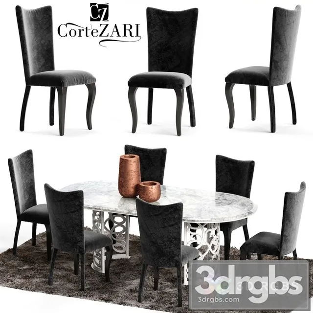 Corle Zari Table and Chair 3D Model Free