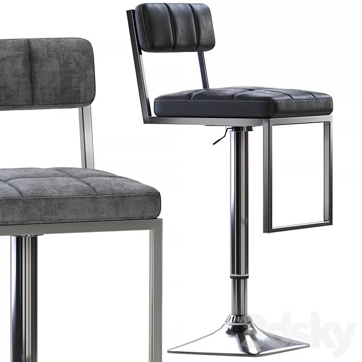 CorLiving Square-Tufted Wide Adjustable Bar Stool 3D Model