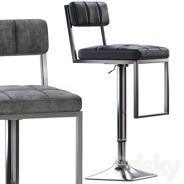 CorLiving Square-Tufted Wide Adjustable Bar Stool 3DModel