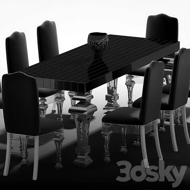 Cornelio Cappellinii-Tavolo 900A + Sedia Neoclassika 3D Model