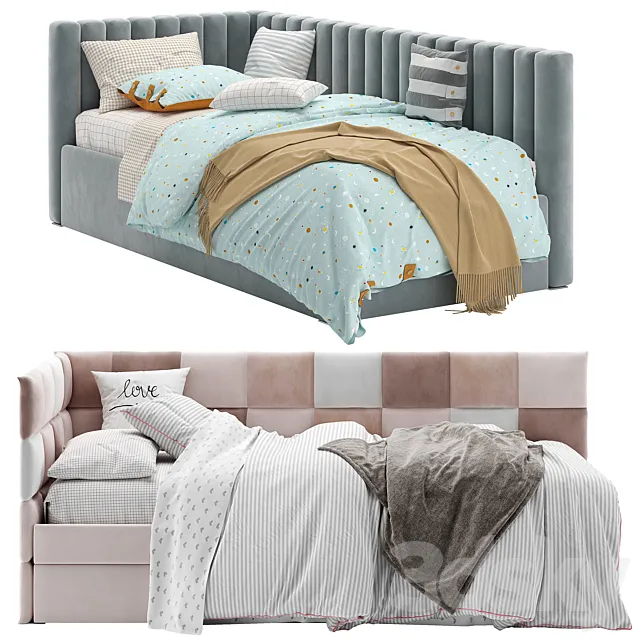 Corner Bed With Panels 3DModel