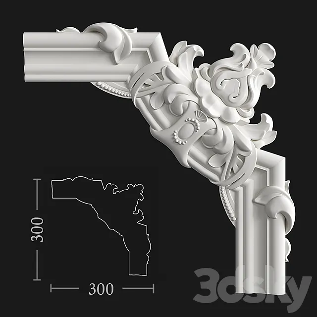 Corner element Gaudi Decor CF3007A 3D Model