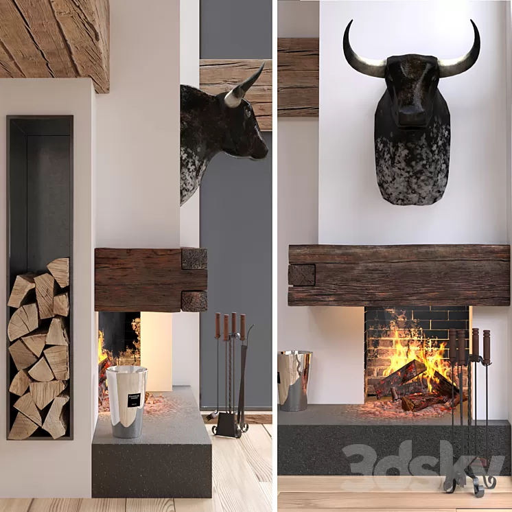 Corner fireplace