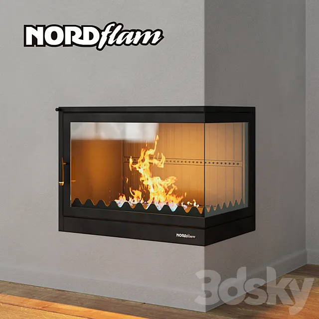 Corner fireplace Nordflam Torres (vray + corona) Free Download