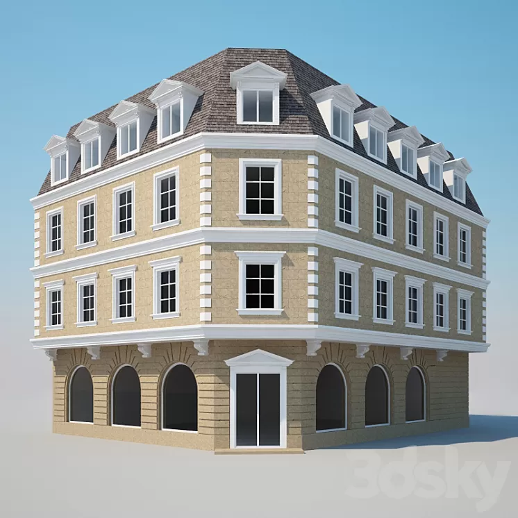 Corner house in European style