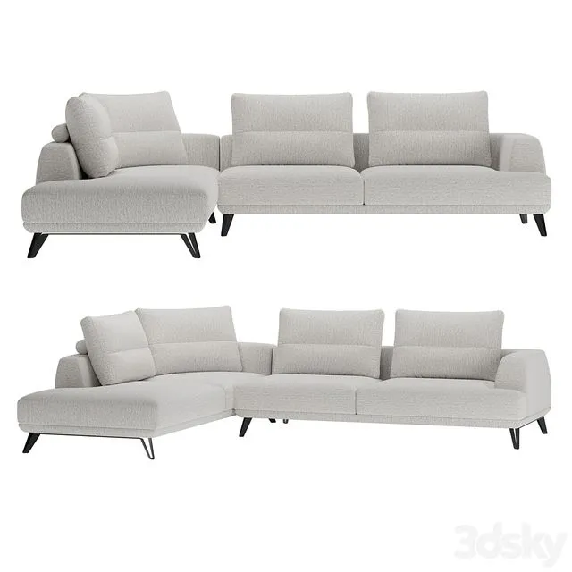 Corner Italian sofa Doge from Italia Lounge 3D Model