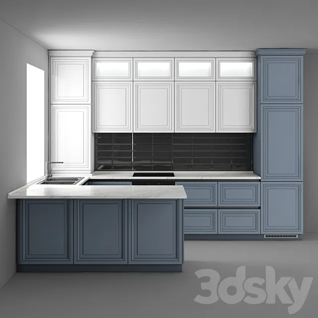 Corner Kitchen 3D Model
