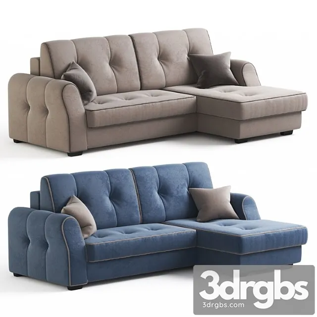 Corner Sofa Bed Oscar Ot Goff Beige And Blue Upholstery Options 3D Model Free
