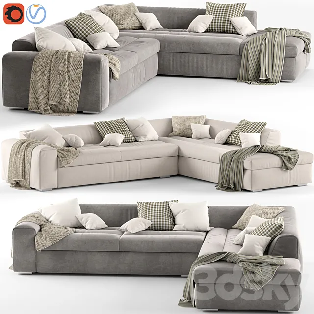 Corner sofa Biba Salotti Brad 3D Model