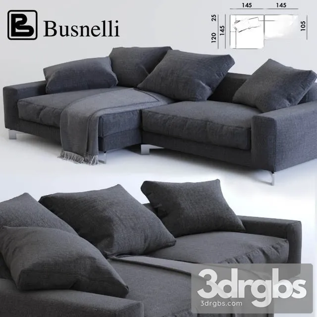 Corner sofa Busnelli 02 3D Model Free