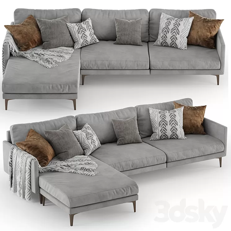 Corner sofa CENTQUATRE Duvivier Canapes 3D Model Free
