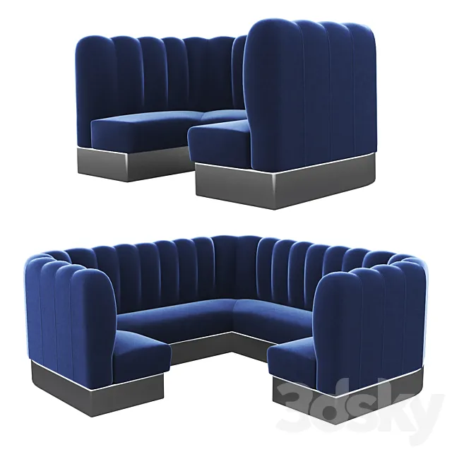 Corner sofa for restaurant cafe 3D Model