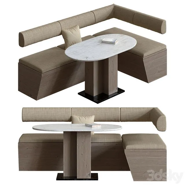 Corner sofa for the kitchen 3D Model