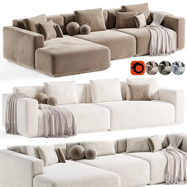 Corner Sofa Grant Sofa 02 By Lavsit 3D Model