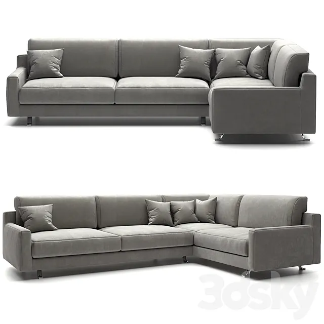 Corner sofa "Gray sofa" 3D Model