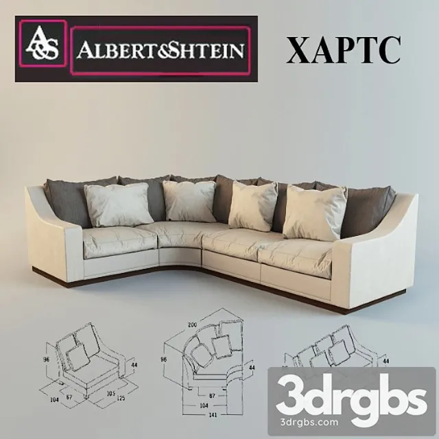 Corner Sofa Hearts Albert Stein 3D Model Free