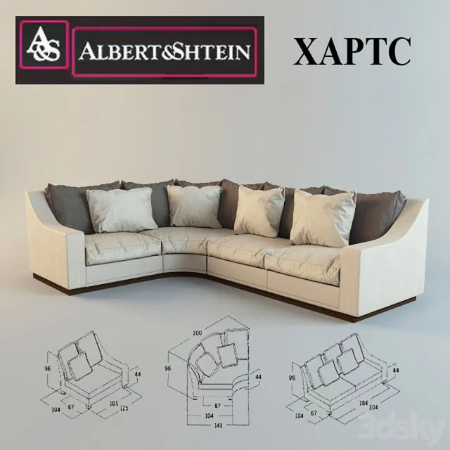 Corner sofa Hearts albert&shtein 3D Model