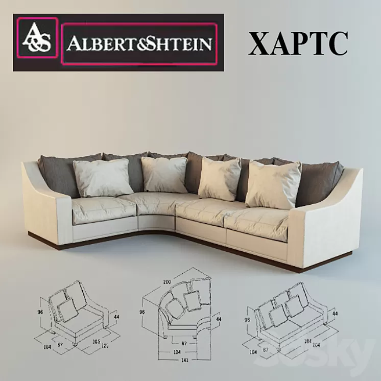 Corner sofa Hearts albert&shtein 3D Model