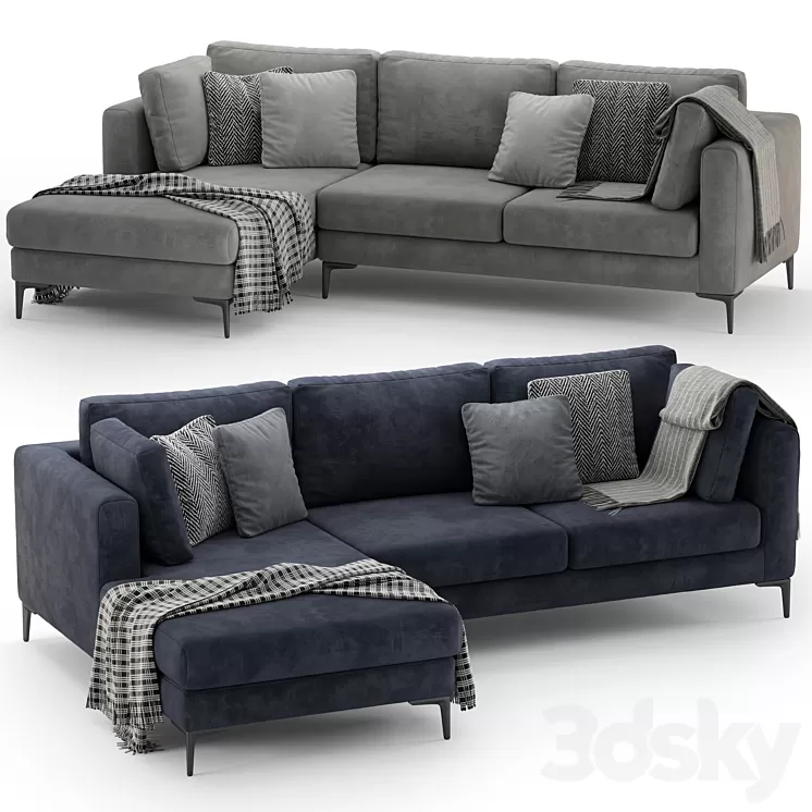 Corner sofa Mebelroom Milan 3D Model Free