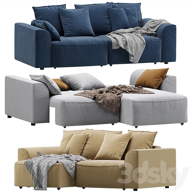 Corner Sofa Napa Velvet Silver by Divan.ru _ Corner Sofa Napa 3D Model