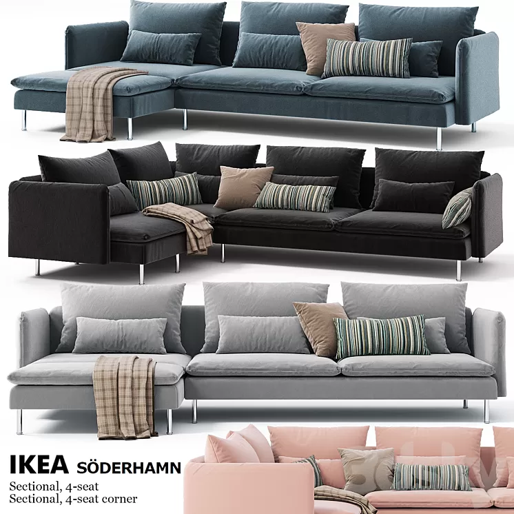 Corner sofas Ikea SODERHAMN Sectional 4-seat Sectional 4-seat corner 3D Model