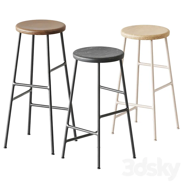 Cornet Bar Stool by Hay 3D Model Free