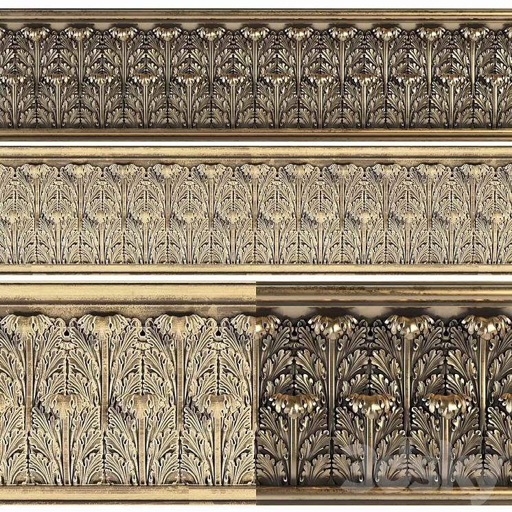 Cornice with leaves 3D Model