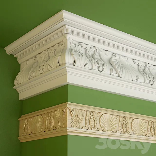 Cornices and molding 3D Model