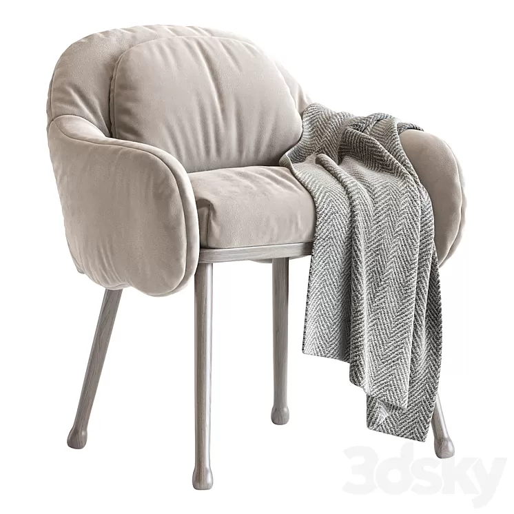 Corolla 270 White Armchair 3D Model Free Download