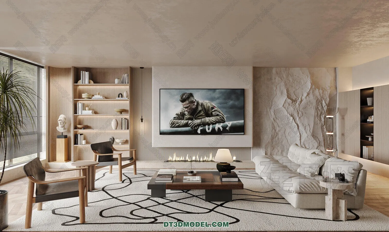 CORONA LIVING ROOM 3D MODELS - 002