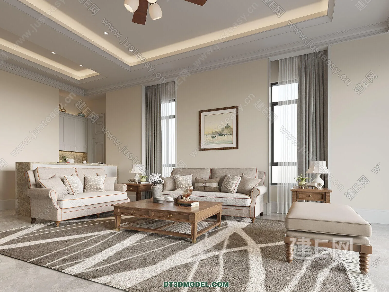 CORONA LIVING ROOM 3D MODELS - 005