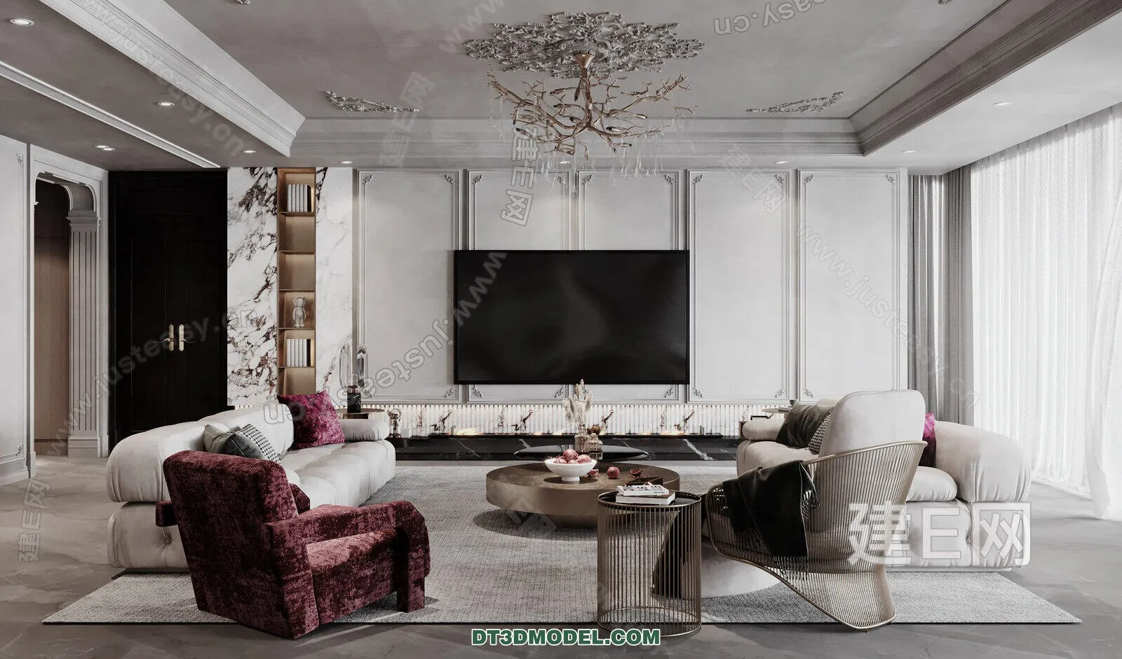 CORONA LIVING ROOM 3D MODELS - 096