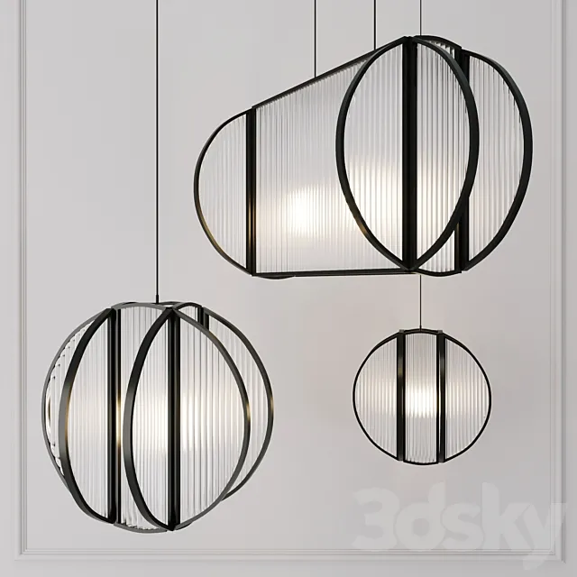 Corrugated glass chandelier 3DModel