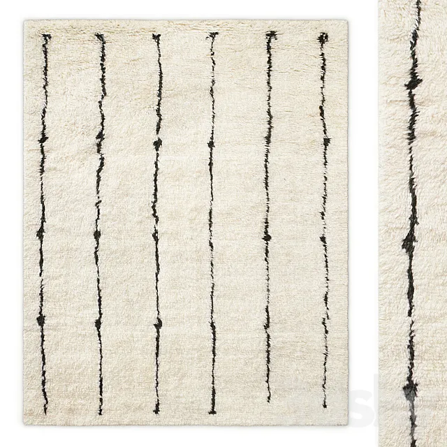 Corsivo Hand-Knotted Wool Rug RH 3D Model