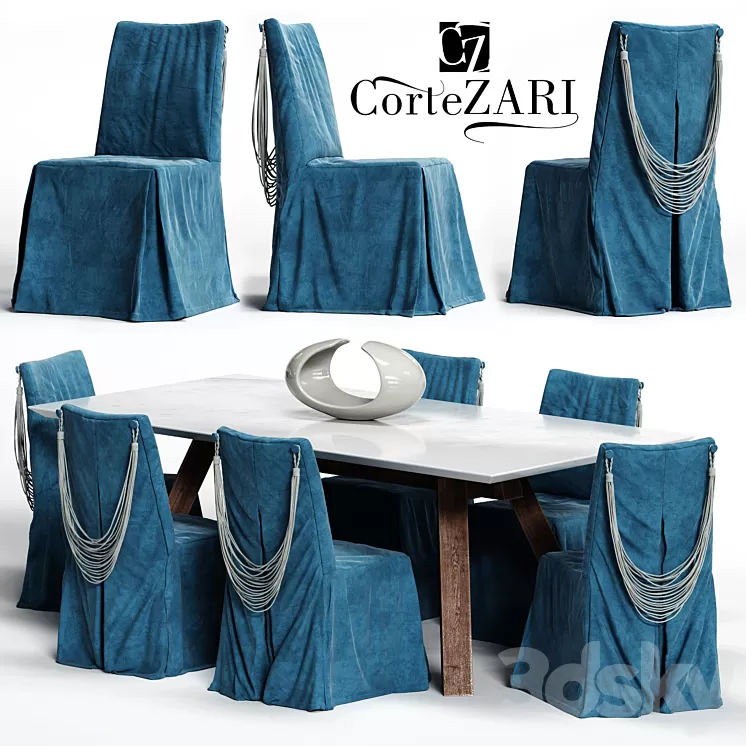 Corte ZARI Chair and SOHO Table 3D Model