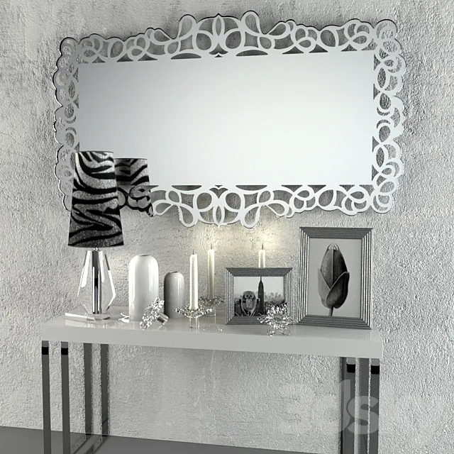 Corte Zari Pigalle mirror 195cmx117cm and accessories 3DModel