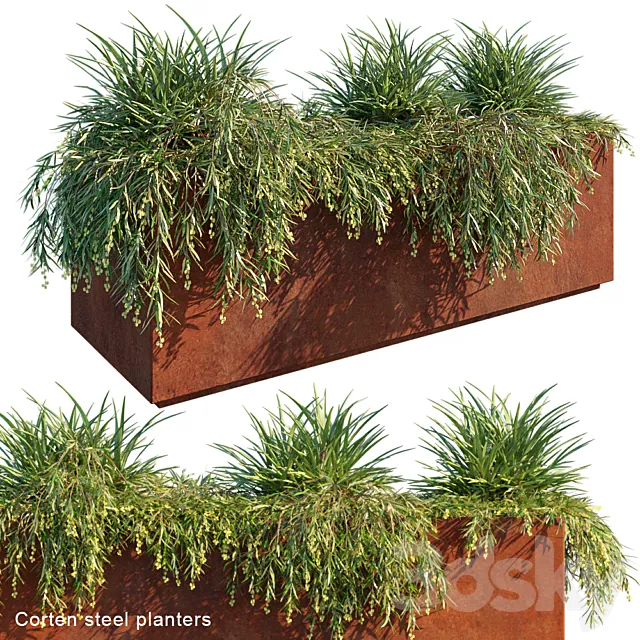 Corten Steel Planters 3DModel