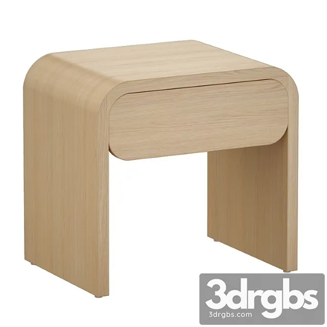 Cortez Natural Floating Nightstand Crate and Barrel 3D Model Free