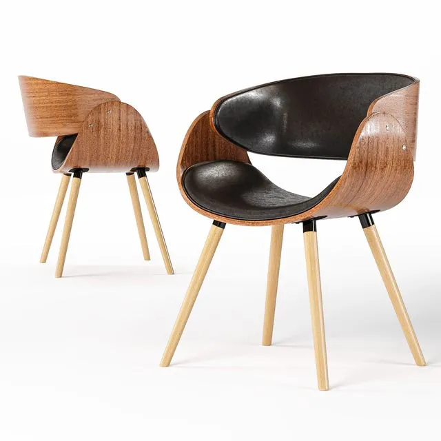 Corvus Mid-century Modern Accent Chair 3D Model