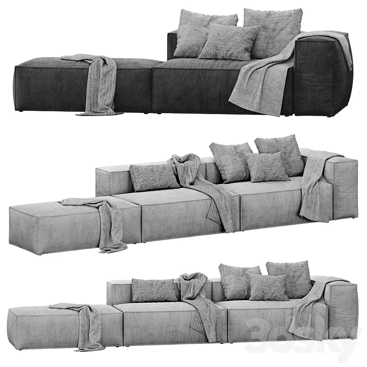 COSIMA modular 3units and 2units sofa by bolia 3D Model Free