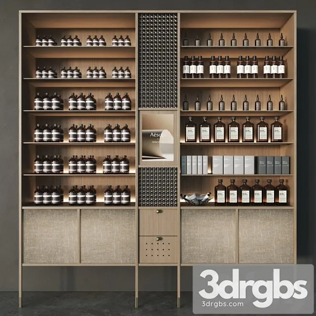 Cosmetic Set With Chest Of Drawers And Shelves 2 3D Model Free