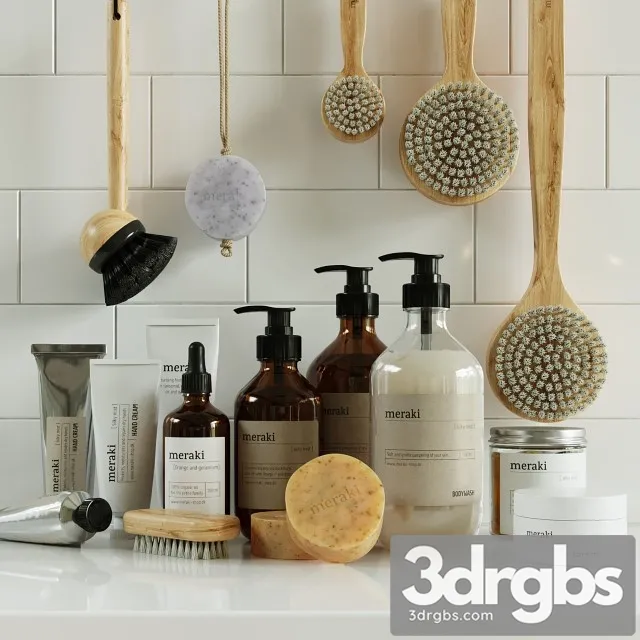 Cosmetics Set Meraki 3D Model Free