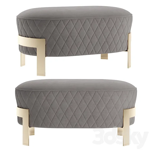 Cosmo Ottoman with metal legs 2 3DModel