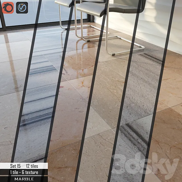 Cosmo Stone Set 15 3DModel