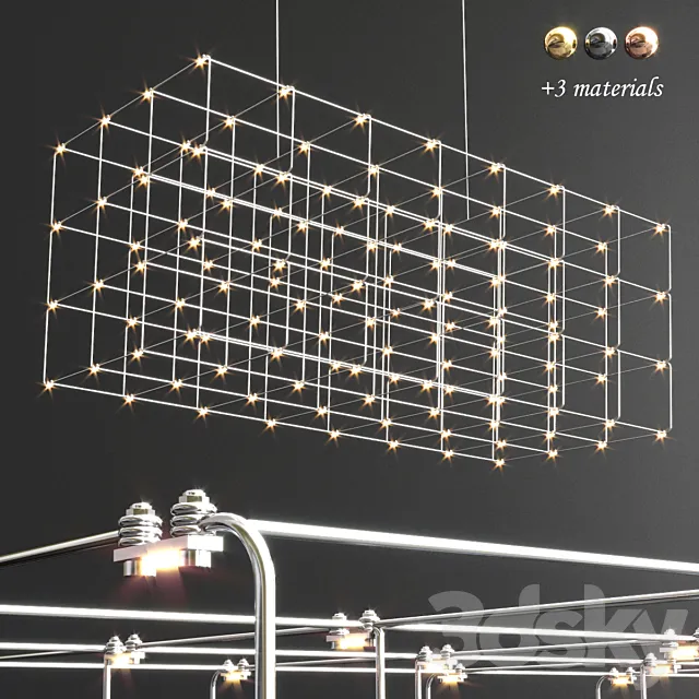 Cosmos Square Quasar Chandelier 3D Model