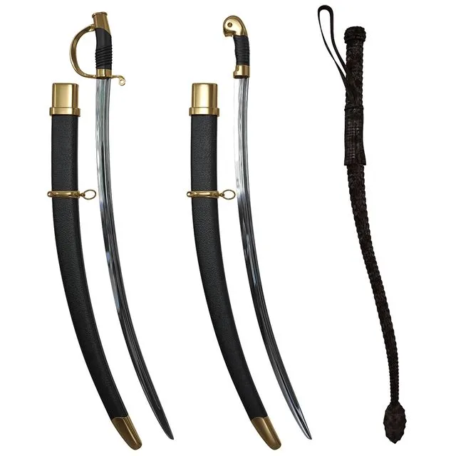 Cossack checkers and whip 3D Model